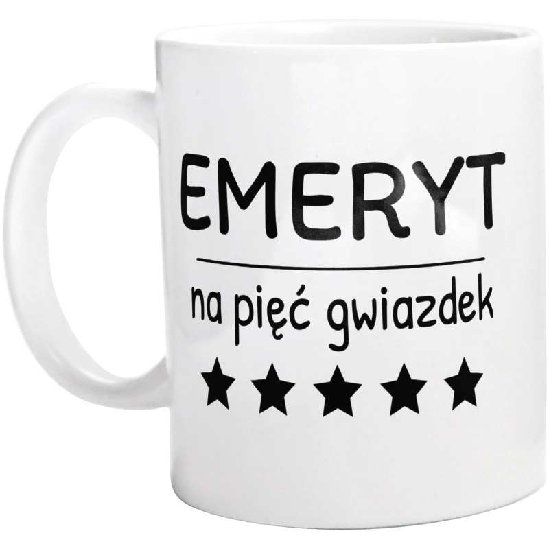 Emeryt Na 5 Gwiazdek - Kubek Biały