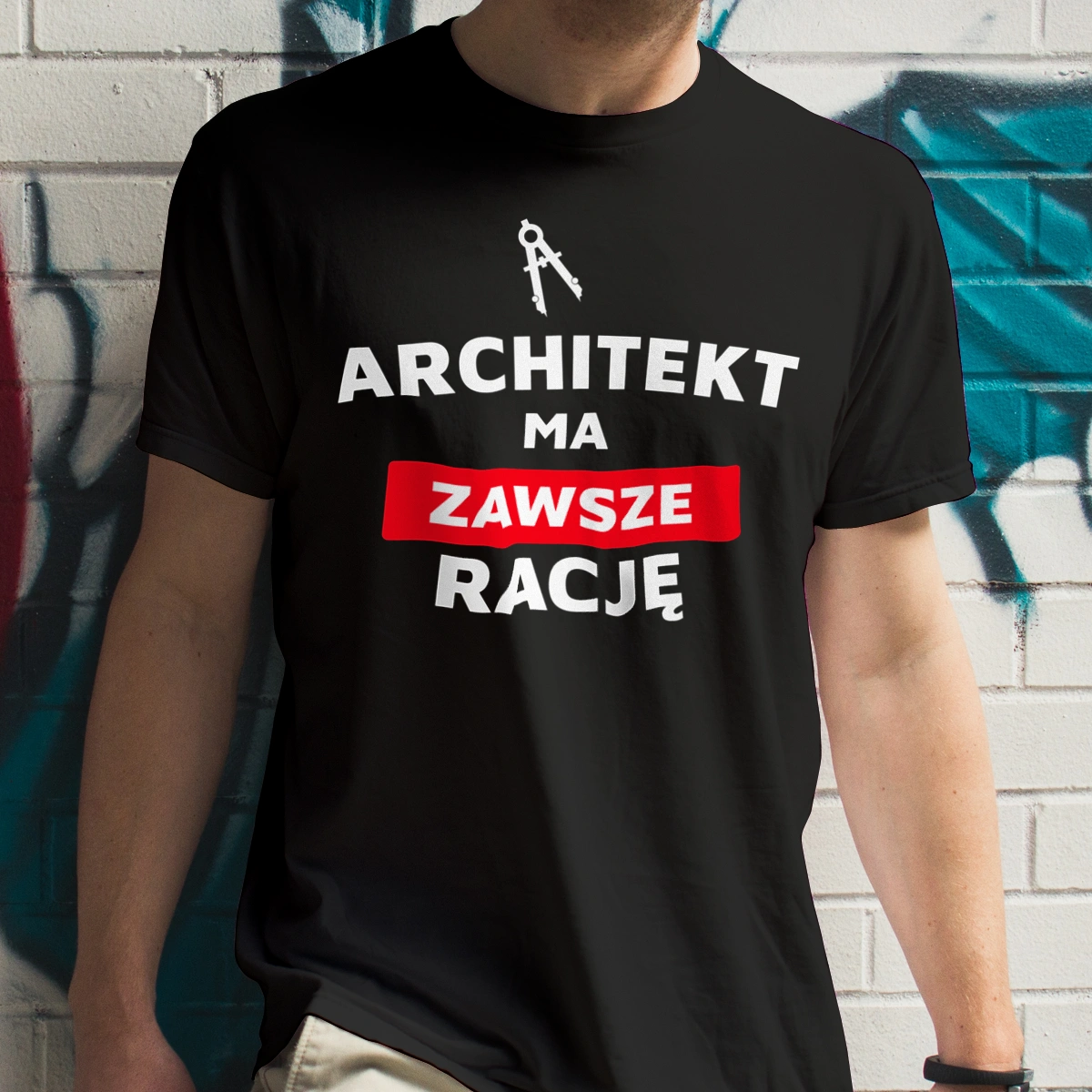 Architekt Ma Zawsze Rację - Męska Koszulka Czarna