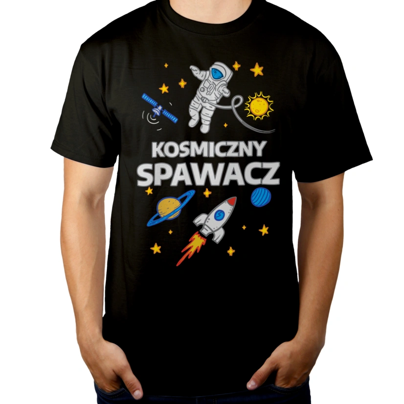 Kosmiczny Spawacz - Męska Koszulka Czarna