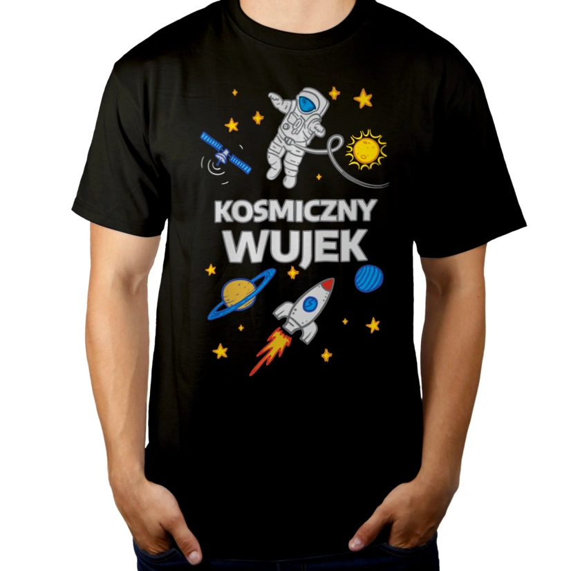 Kosmiczny Wujek - Męska Koszulka Czarna