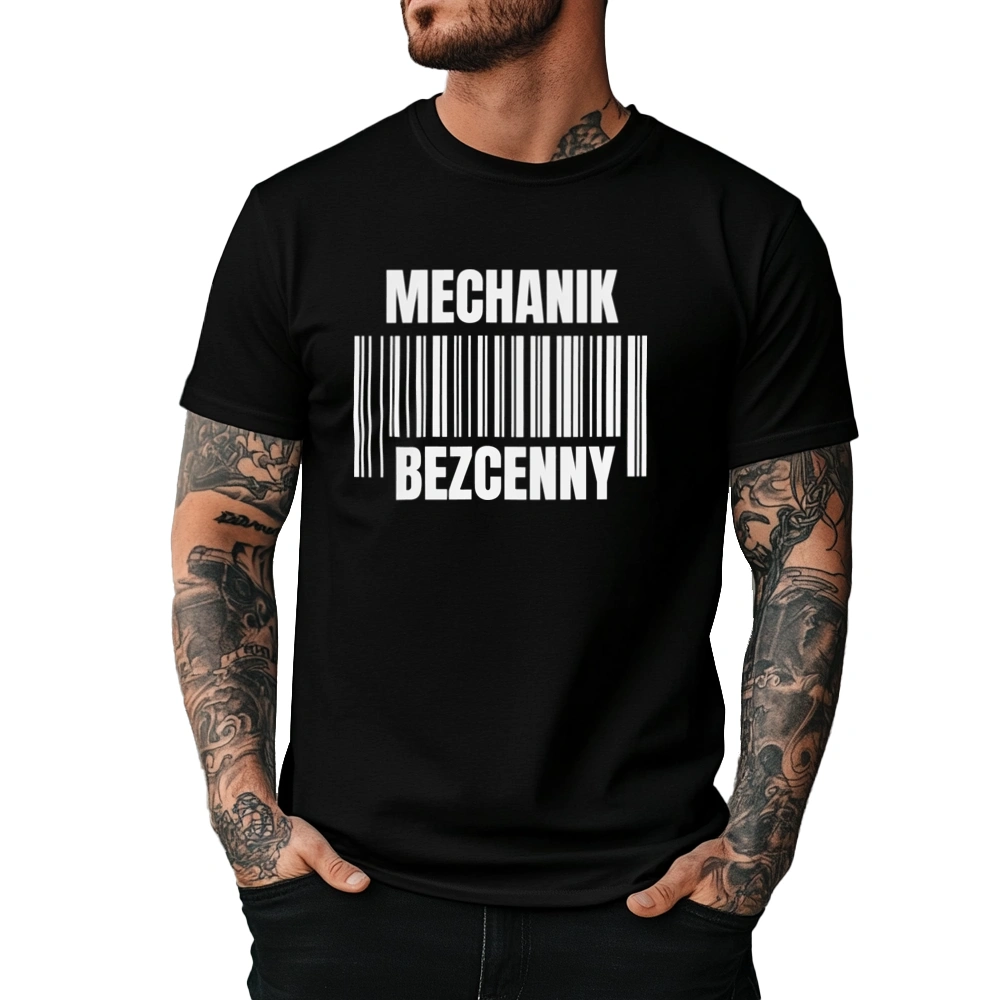 Mechanik Bezcenny - Męska Koszulka Czarna