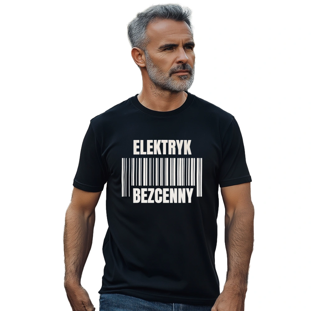 Elektryk Bezcenny - Męska Koszulka Czarna