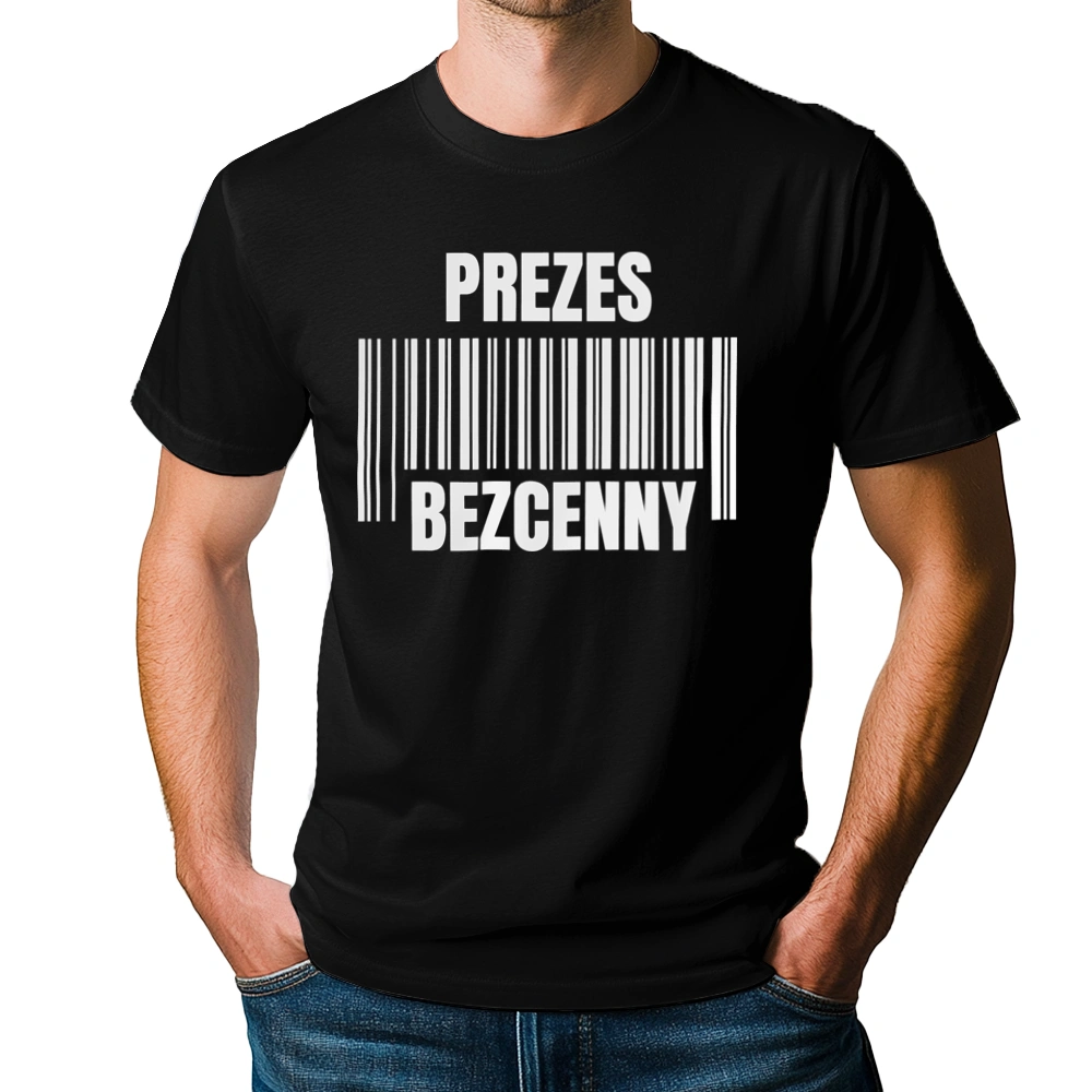 Prezes Bezcenny - Męska Koszulka Czarna