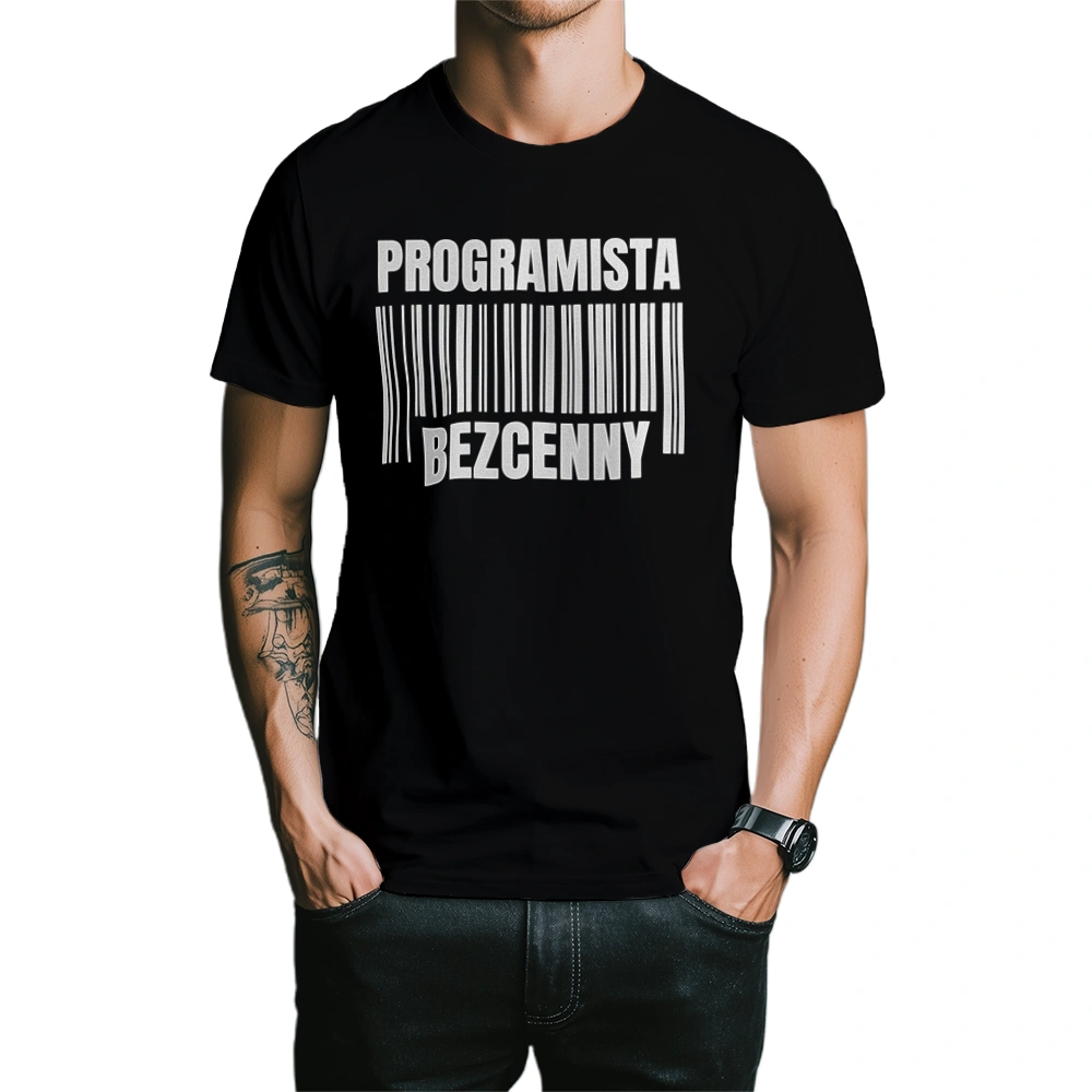 Programista Bezcenny - Męska Koszulka Czarna