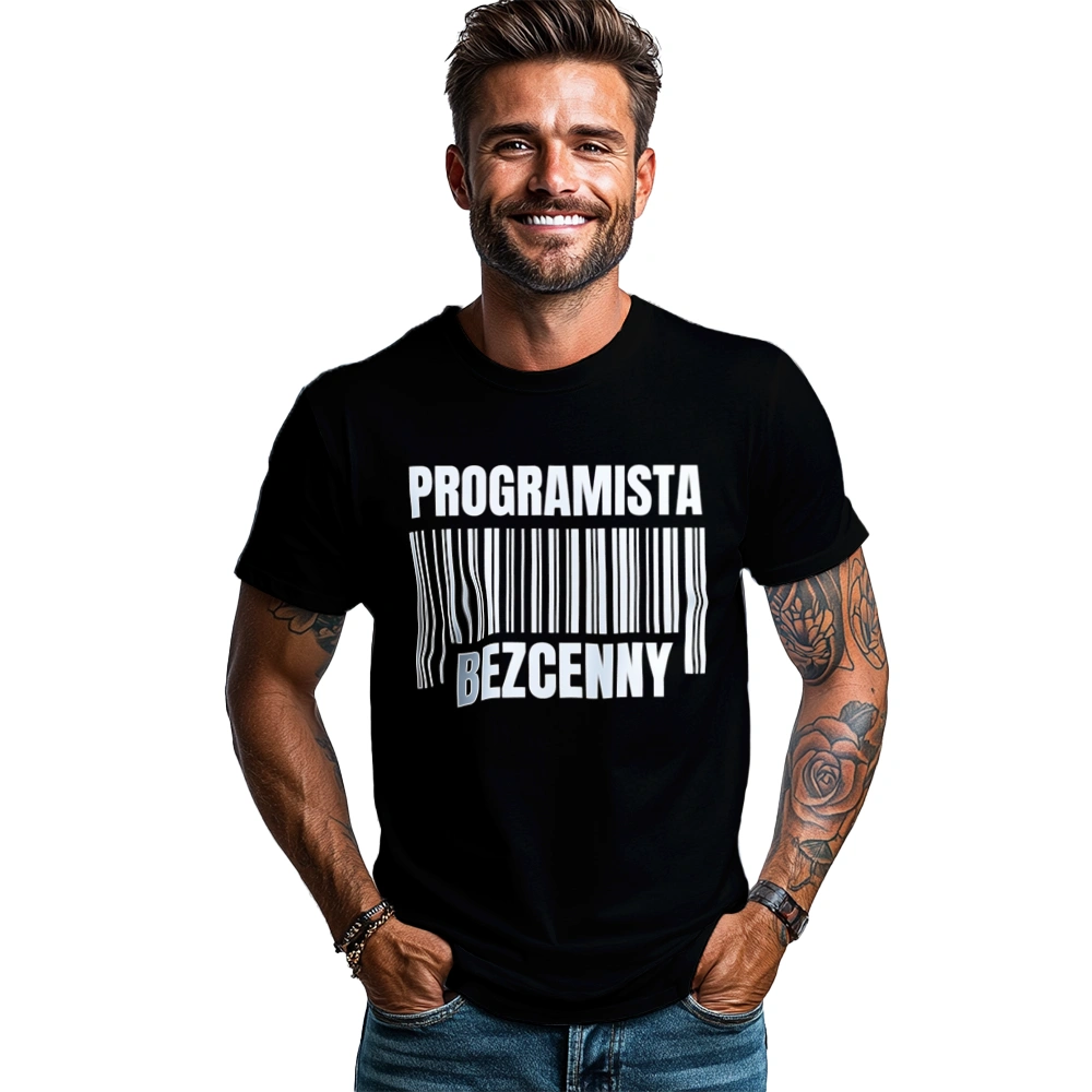 Programista Bezcenny - Męska Koszulka Czarna