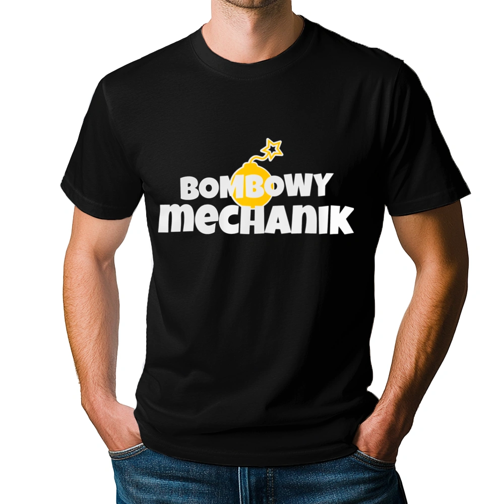 Bombowy Mechanik - Męska Koszulka Czarna