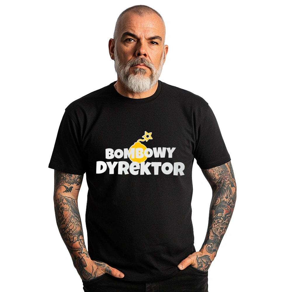 Bombowy Dyrektor - Męska Koszulka Czarna