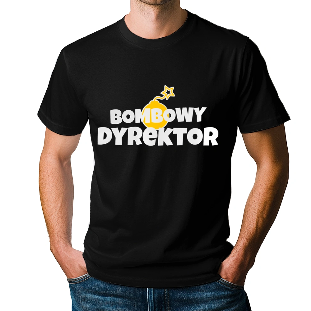 Bombowy Dyrektor - Męska Koszulka Czarna