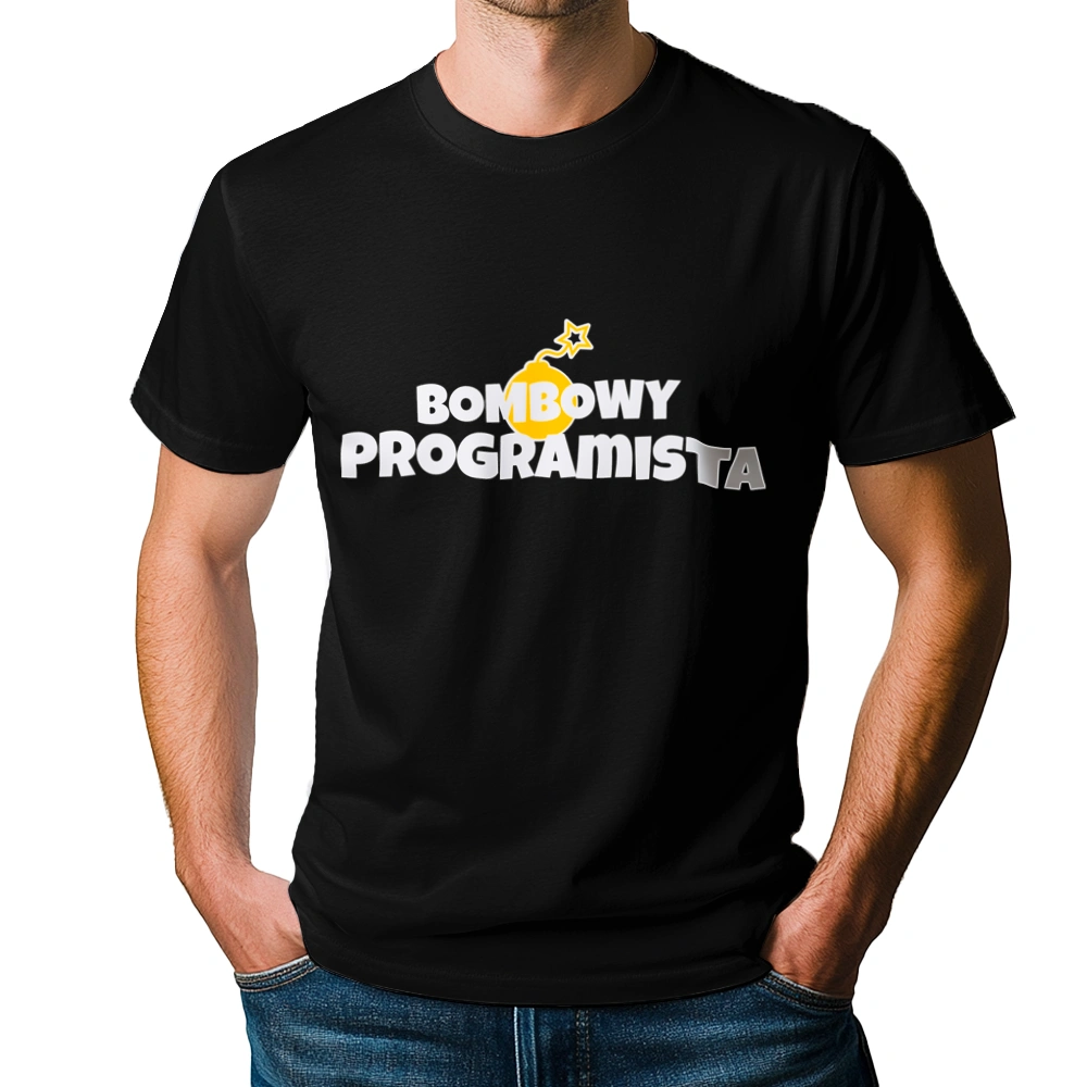 Bombowy Programista - Męska Koszulka Czarna