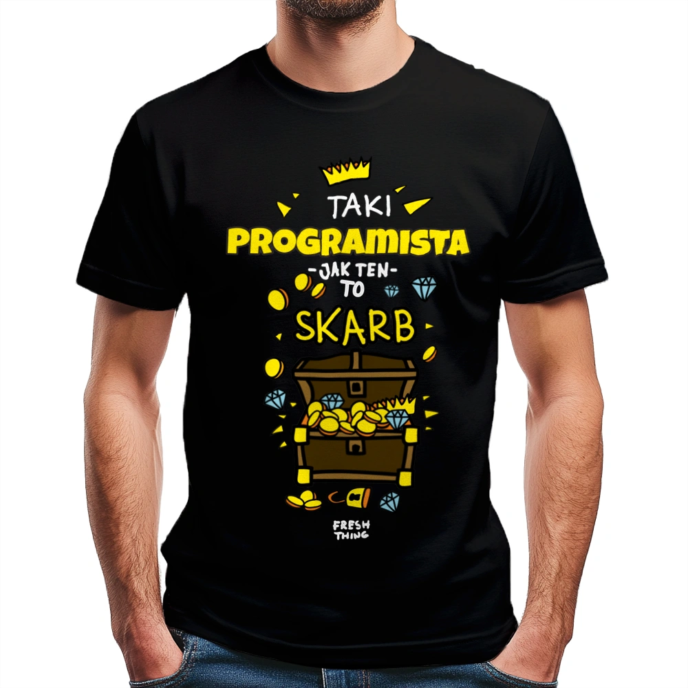 Taki Programista To Skarb - Męska Koszulka Czarna