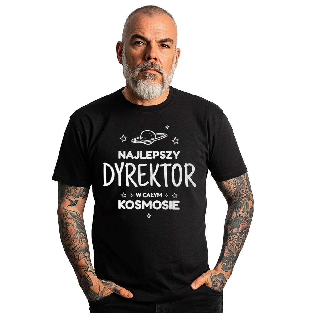 Najlepszy Dyrektor W Kosmosie - Męska Koszulka Czarna