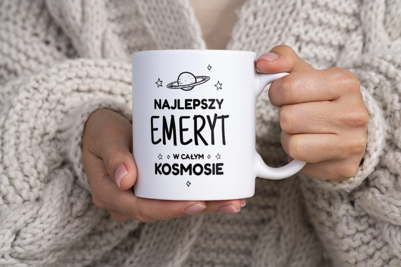 Najlepszy Emeryt W Kosmosie - Kubek Biały