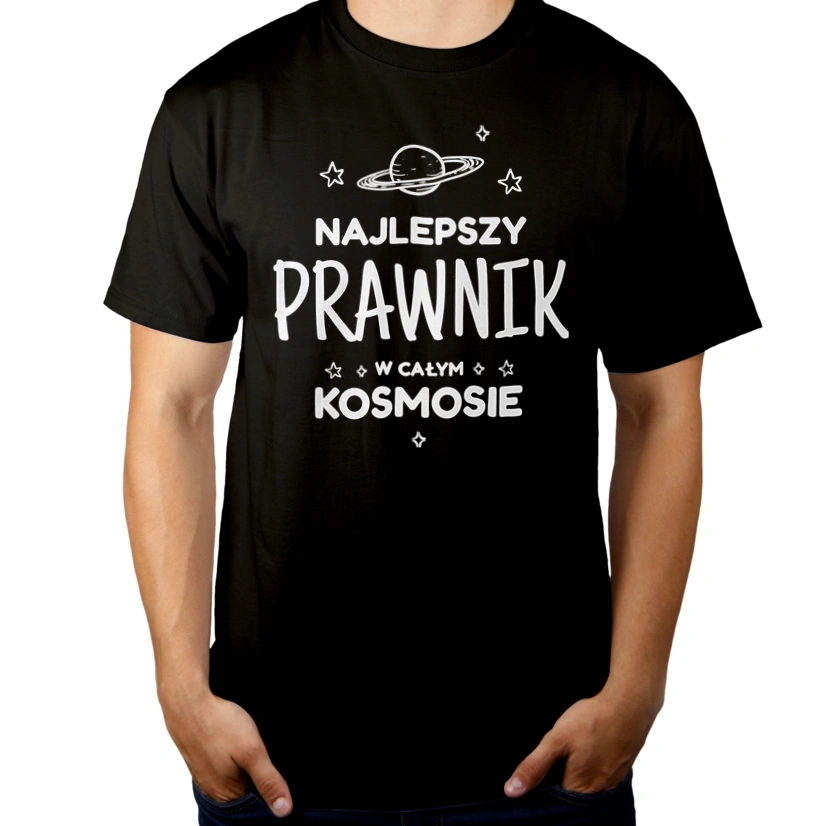 Najlepszy Prawnik W Kosmosie - Męska Koszulka Czarna