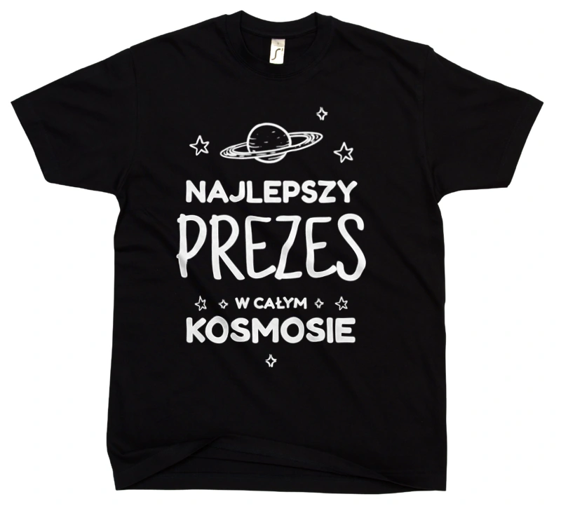 Najlepszy Prezes W Kosmosie - Męska Koszulka Czarna