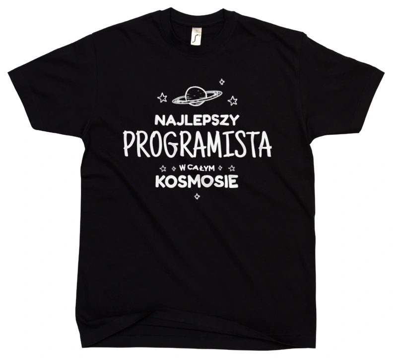 Najlepszy Programista W Kosmosie - Męska Koszulka Czarna