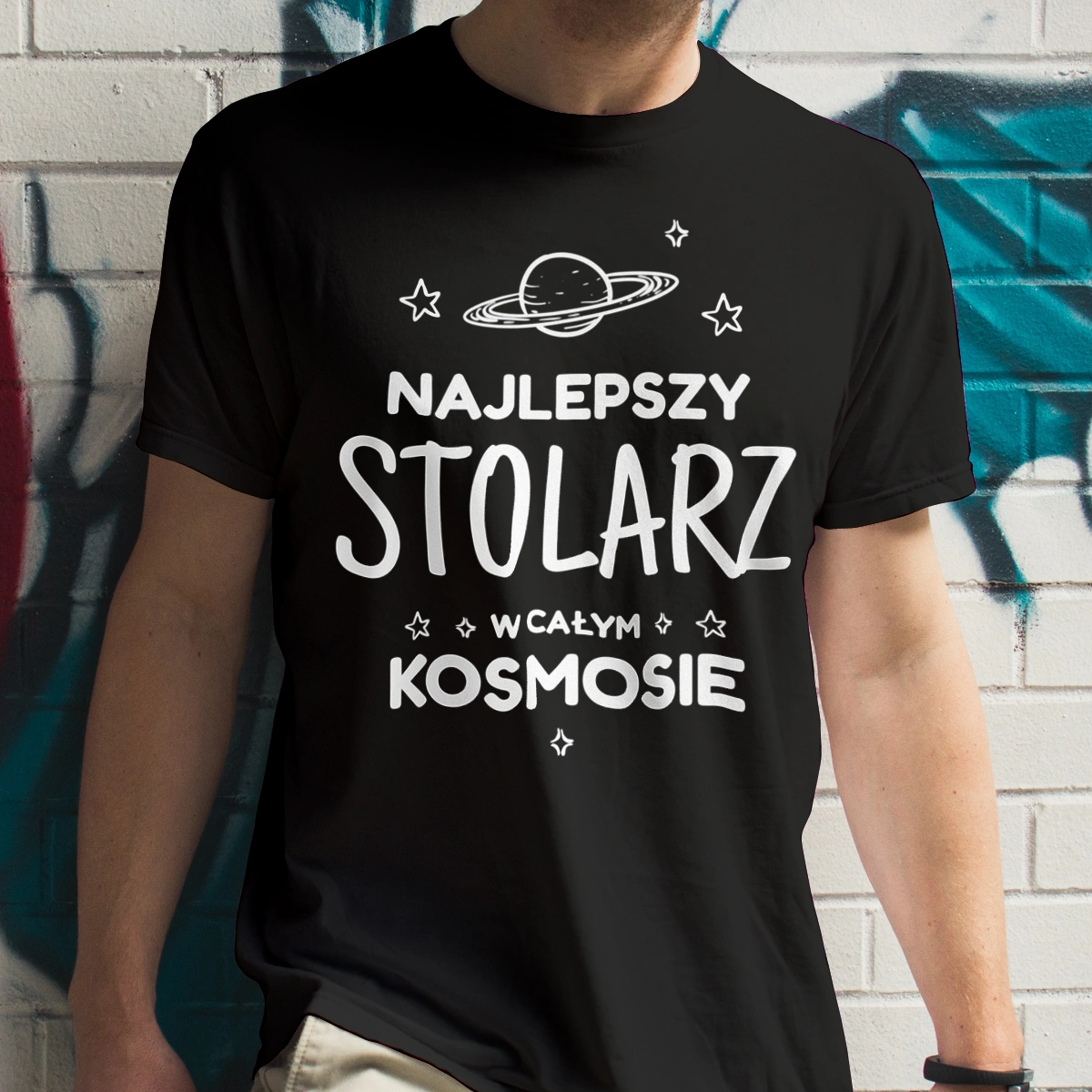 Najlepszy Stolarz W Kosmosie - Męska Koszulka Czarna