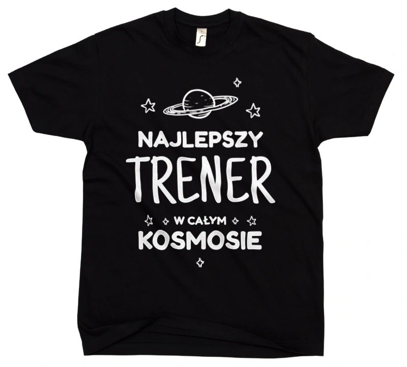 Najlepszy Trener W Kosmosie - Męska Koszulka Czarna