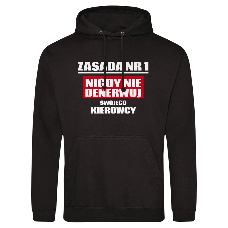 Zasada Nr 1 - Nigdy Nie Denerwuj Swojego Kierowcy - Męska Bluza z kapturem Czarna