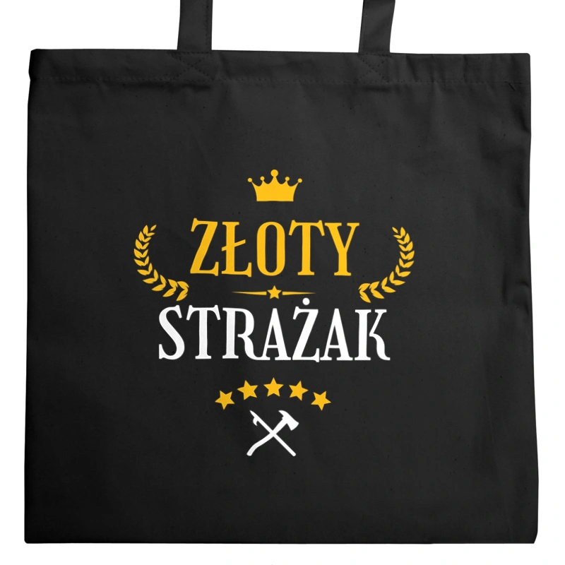 Złoty strażak - Torba Na Zakupy Czarna