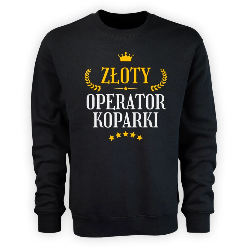 Złoty Operator Koparki - Męska Bluza Czarna