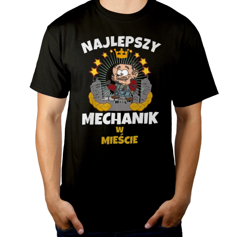 Najlepszy Mechanik W Mieście - Męska Koszulka Czarna