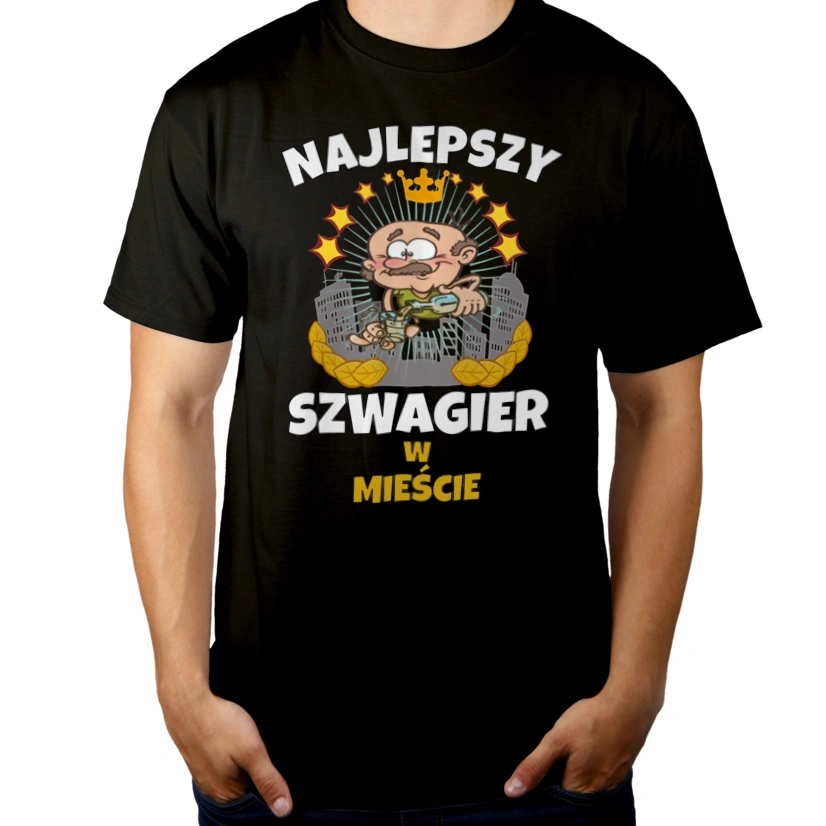 Najlepszy Szwagier W Mieście - Męska Koszulka Czarna