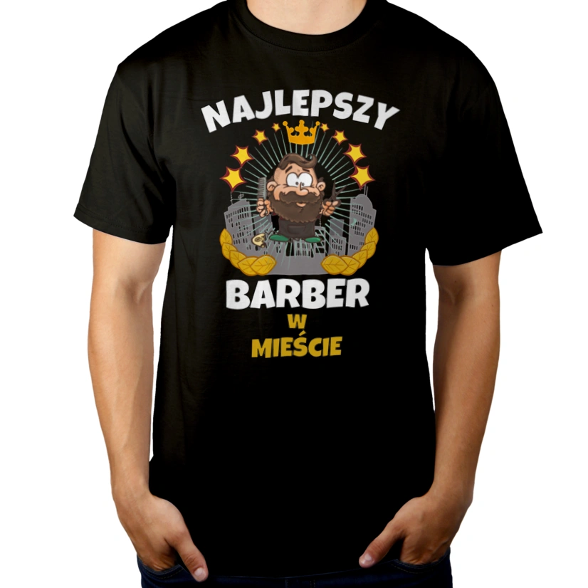 Najlepszy Barber W Mieście - Męska Koszulka Czarna