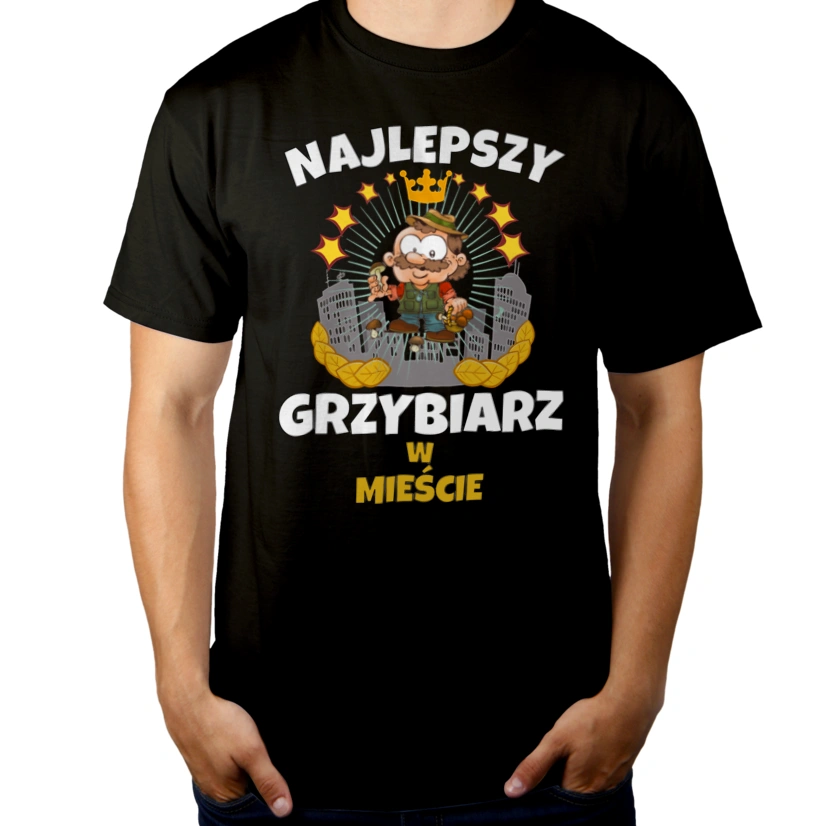 Najlepszy Grzybiarz W Mieście - Męska Koszulka Czarna