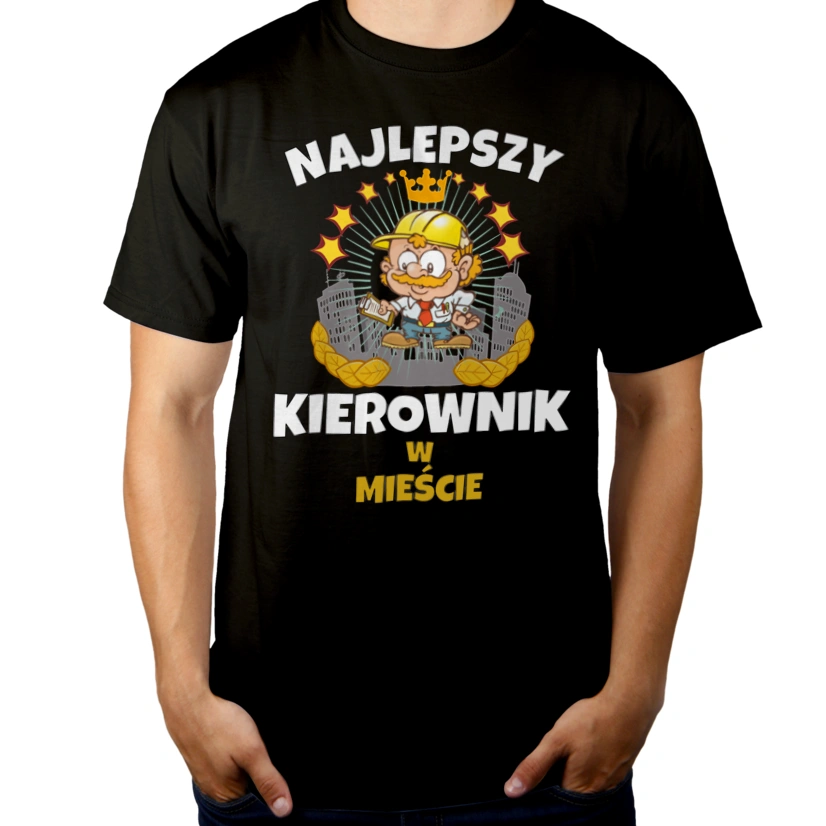 Najlepszy Kierownik W Mieście - Męska Koszulka Czarna