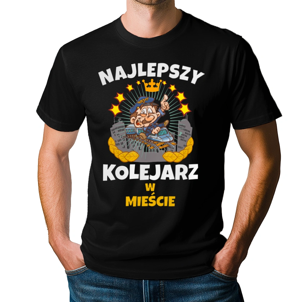 Najlepszy Kolejarz W Mieście - Męska Koszulka Czarna