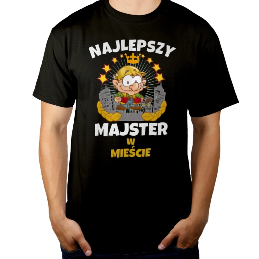 Najlepszy Majster W Mieście - Męska Koszulka Czarna