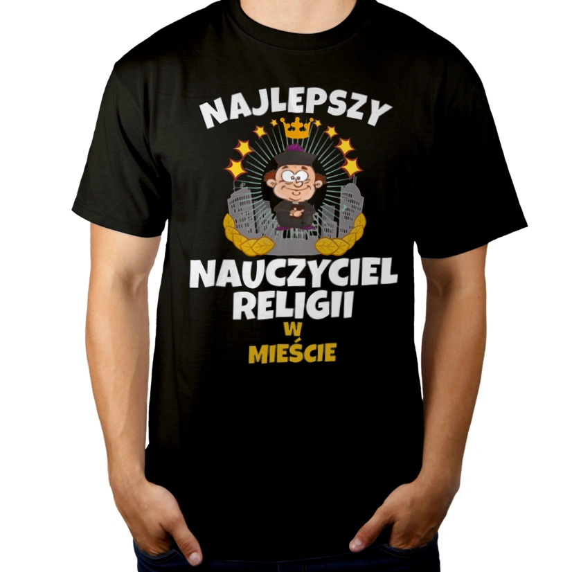 Najlepszy Nauczyciel Religii W Mieście - Męska Koszulka Czarna