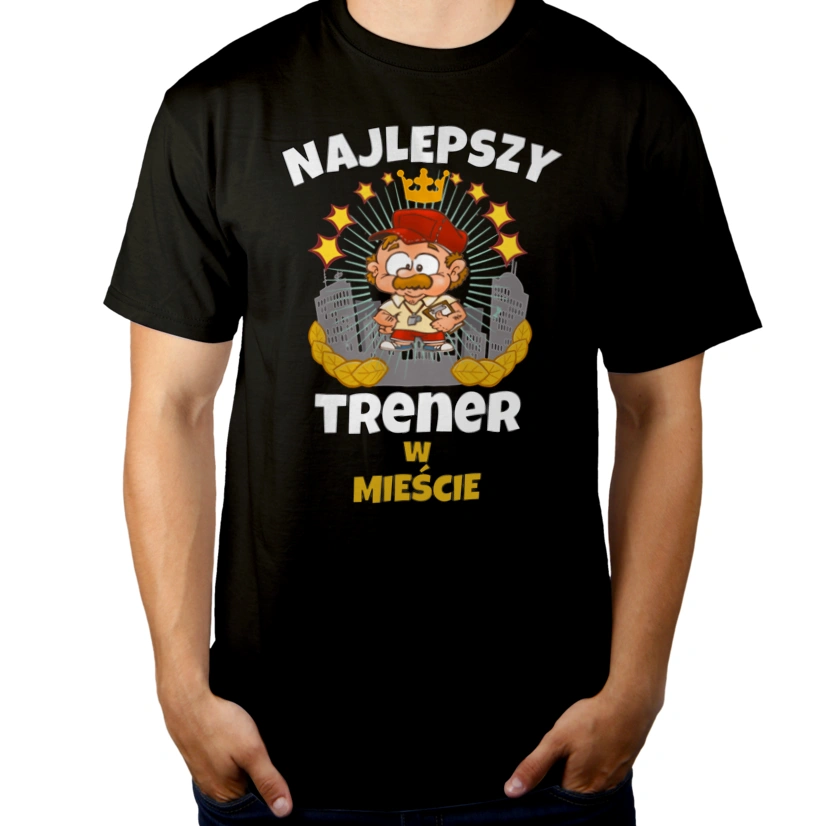 Najlepszy Trener W Mieście - Męska Koszulka Czarna