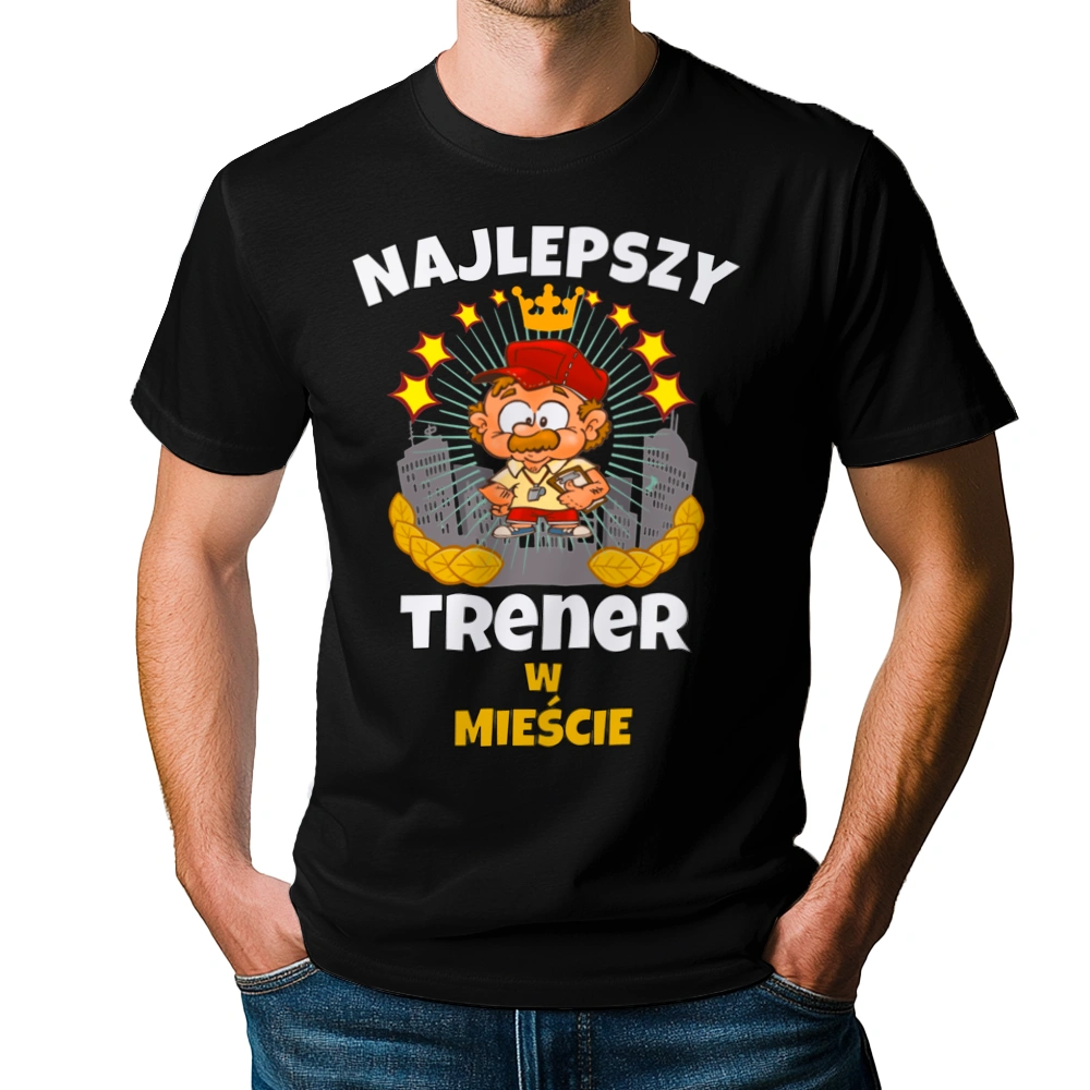 Najlepszy Trener W Mieście - Męska Koszulka Czarna