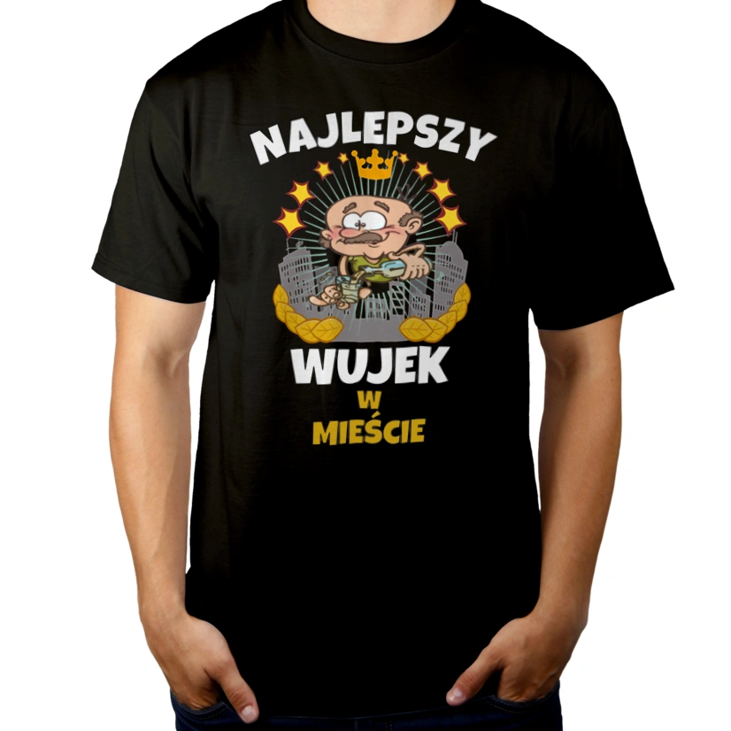 Najlepszy Wujek W Mieście - Męska Koszulka Czarna