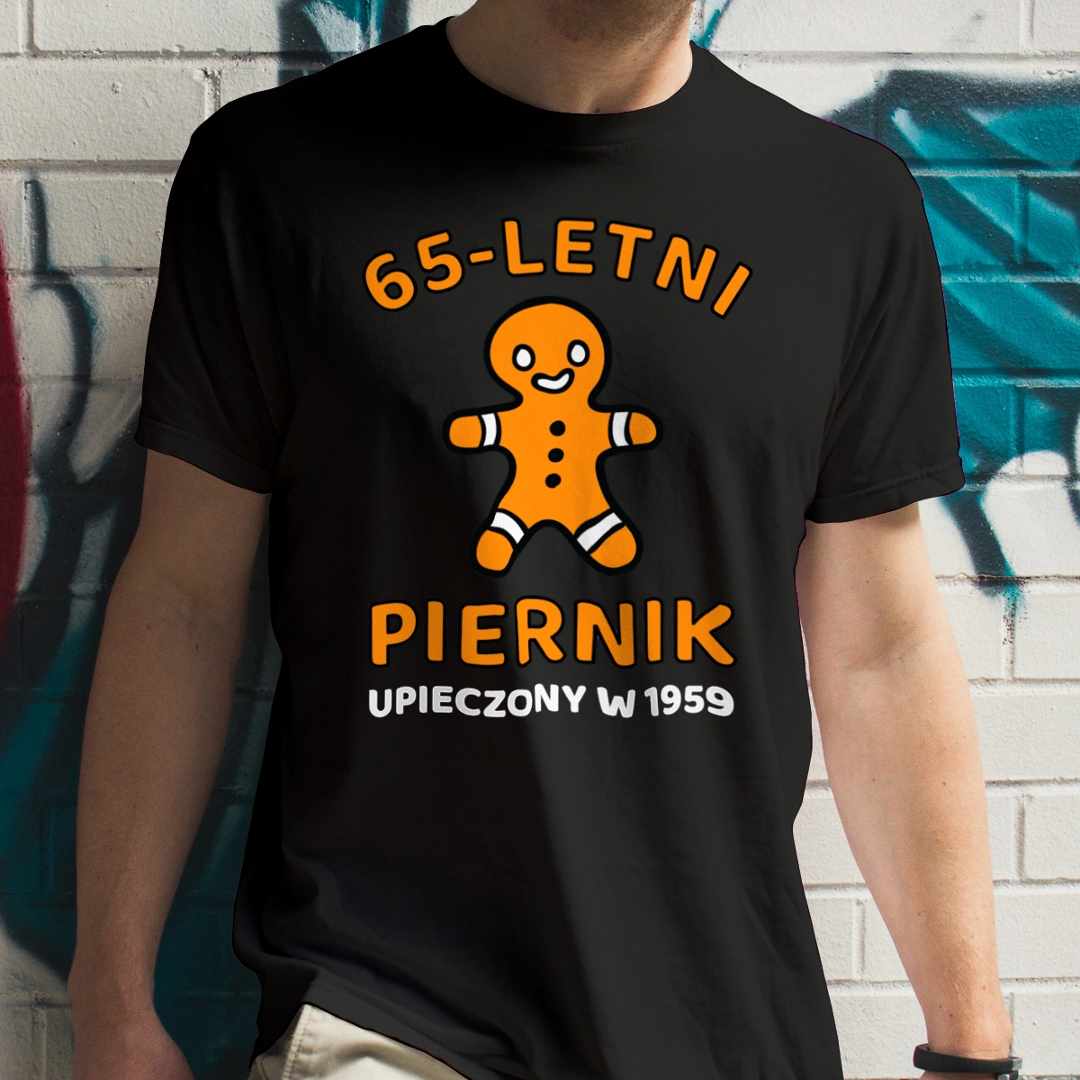 65 Letni Piernik Rok -65 Urodziny - Męska Koszulka Czarna