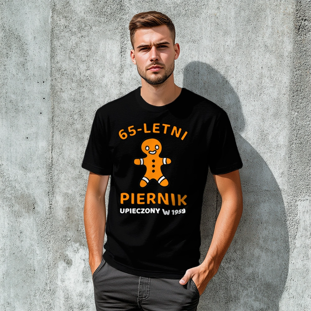 65 Letni Piernik Rok -65 Urodziny - Męska Koszulka Czarna