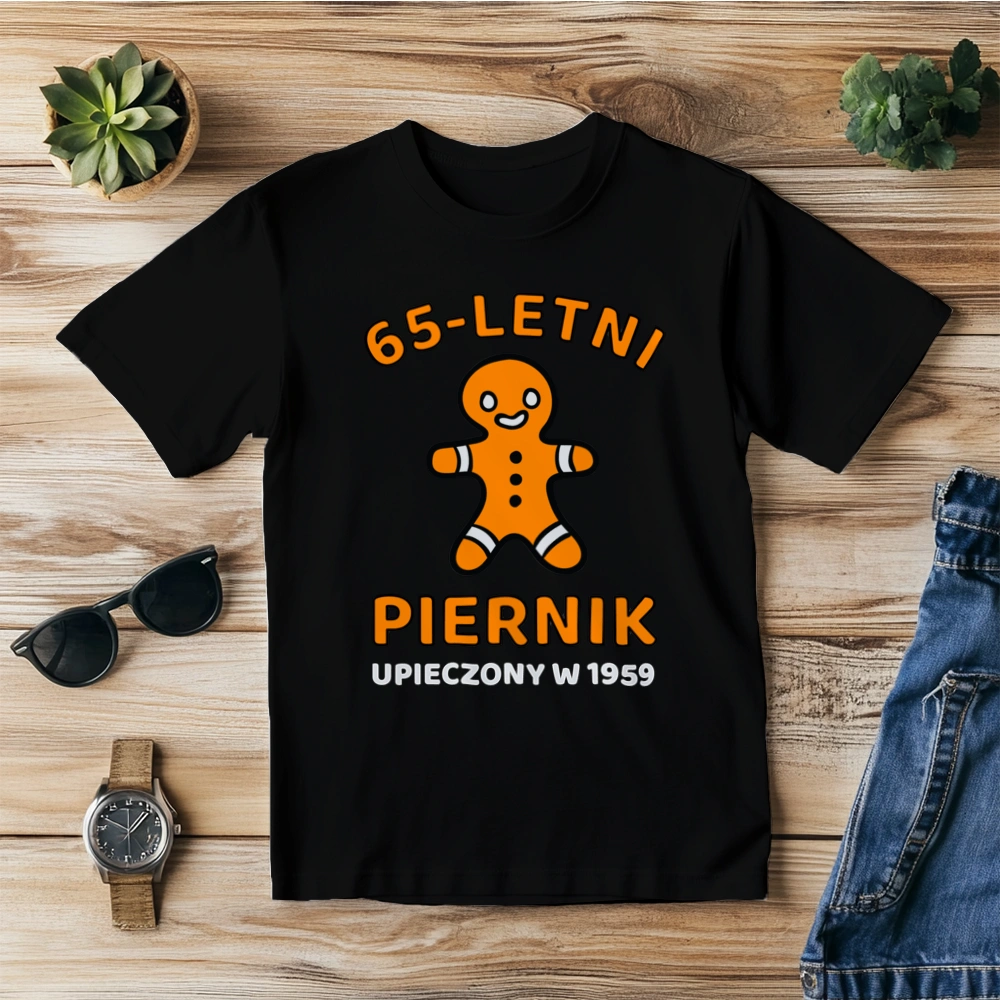 65 Letni Piernik Rok -65 Urodziny - Męska Koszulka Czarna
