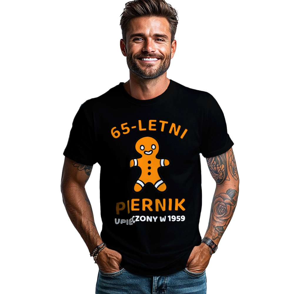 65 Letni Piernik Rok -65 Urodziny - Męska Koszulka Czarna