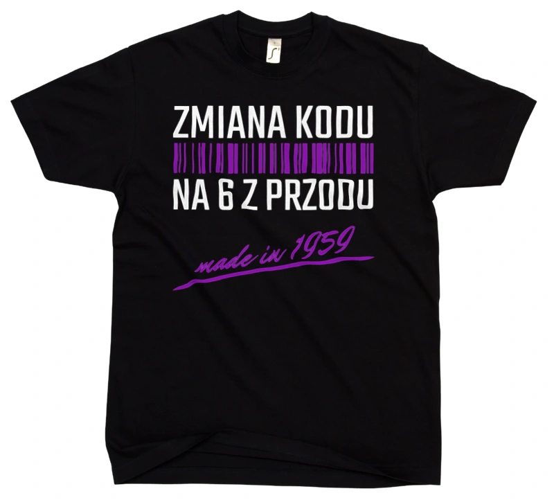 Zmiana Kodu Na 6 Z Przodu Urodziny 65 Lat 1958 - Męska Koszulka Czarna