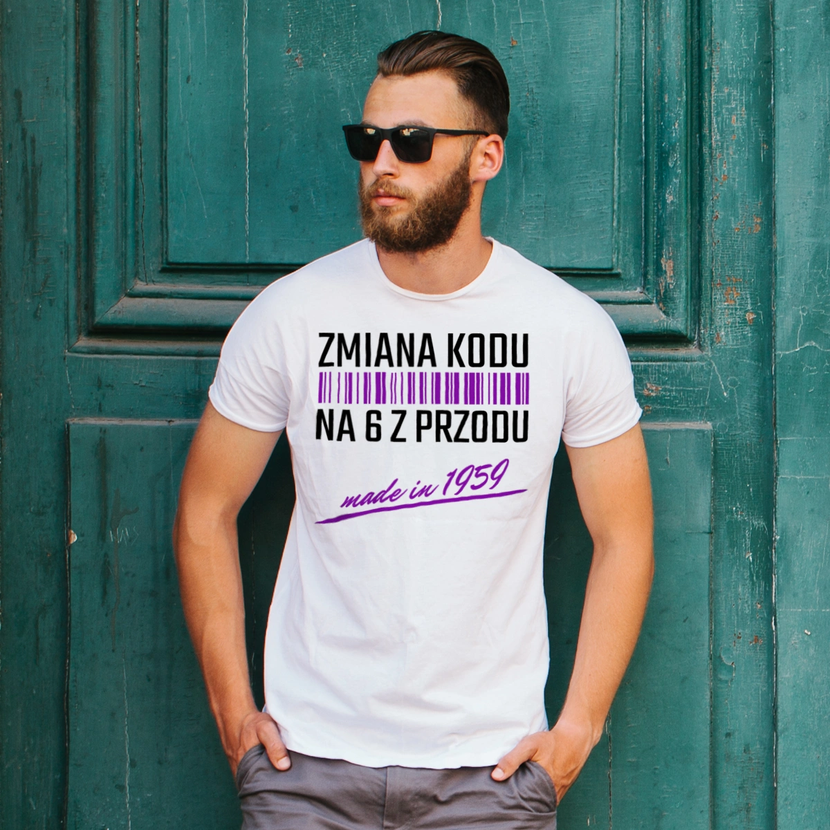 Zmiana Kodu Na 6 Z Przodu Urodziny 65 Lat 1958 - Koszulka Biała
