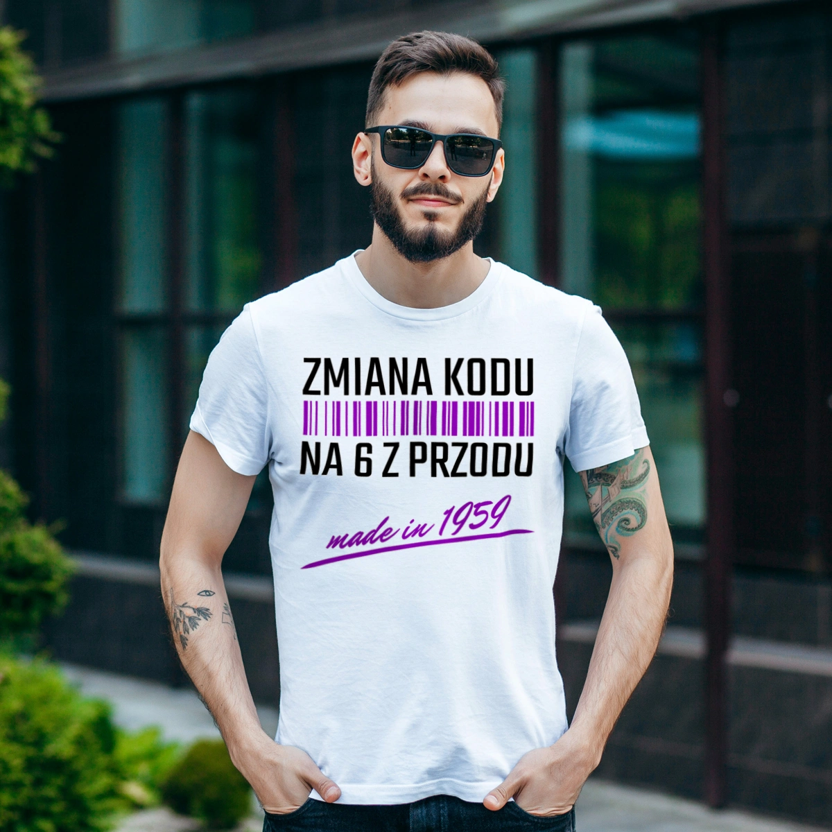 Zmiana Kodu Na 6 Z Przodu Urodziny 65 Lat 1958 - Koszulka Biała