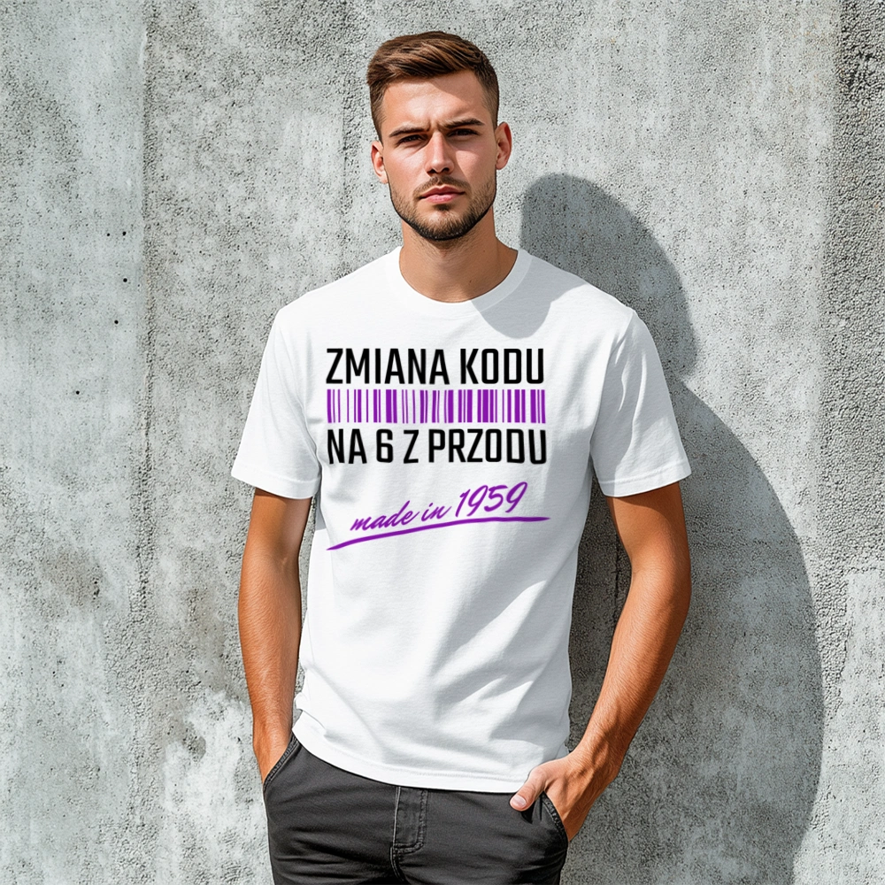 Zmiana Kodu Na 6 Z Przodu Urodziny 65 Lat 1958 - Koszulka Biała