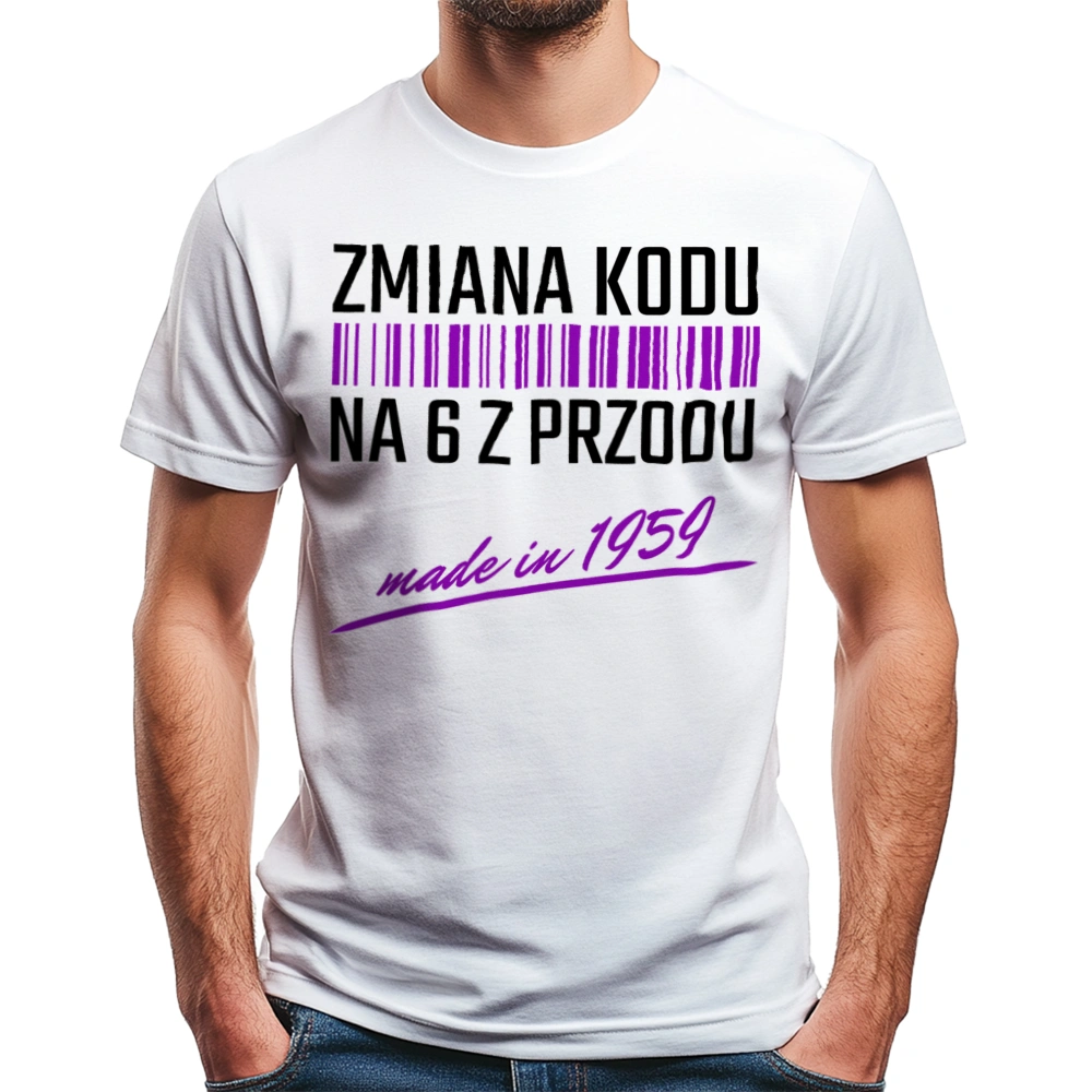 Zmiana Kodu Na 6 Z Przodu Urodziny 65 Lat 1958 - Koszulka Biała