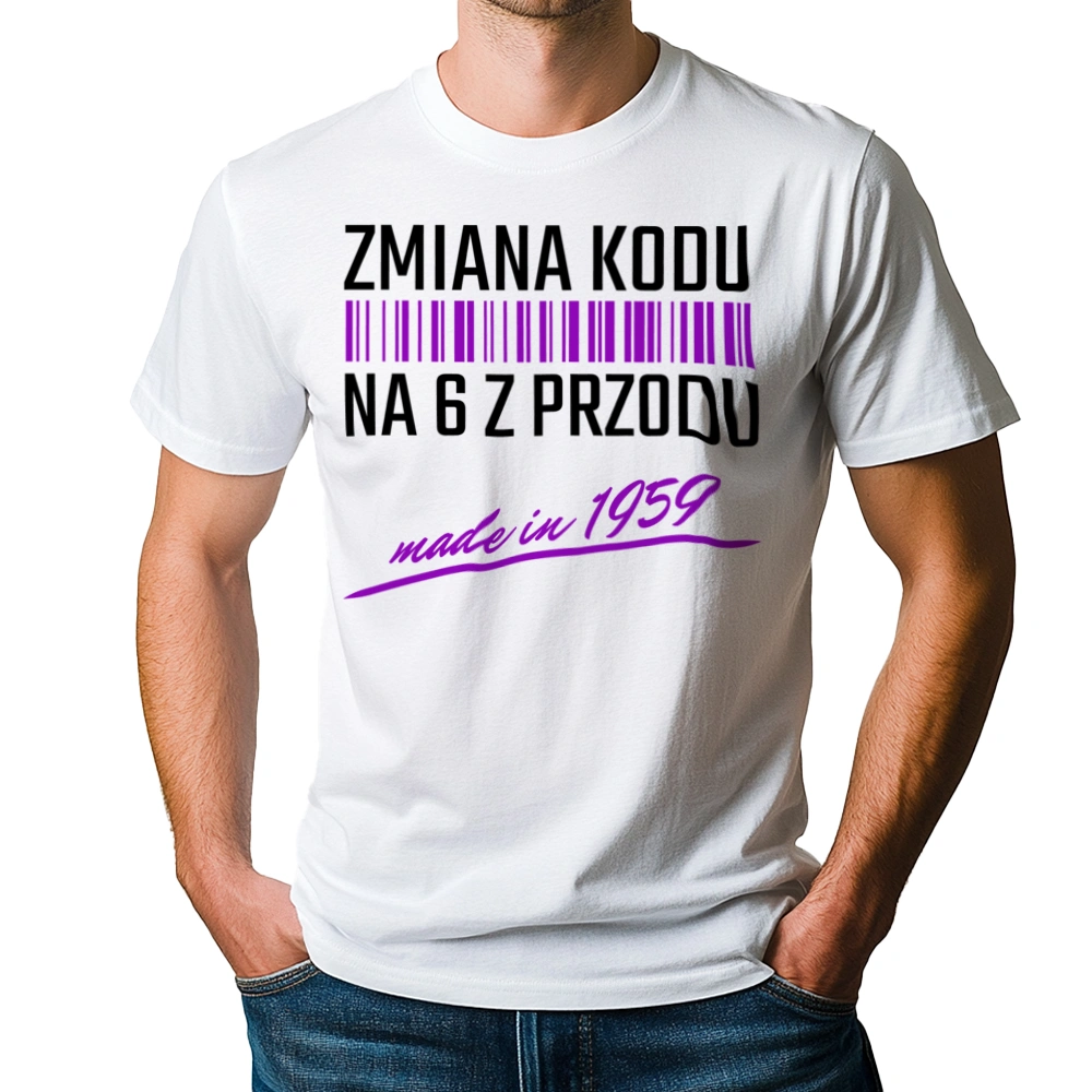 Zmiana Kodu Na 6 Z Przodu Urodziny 65 Lat 1958 - Koszulka Biała
