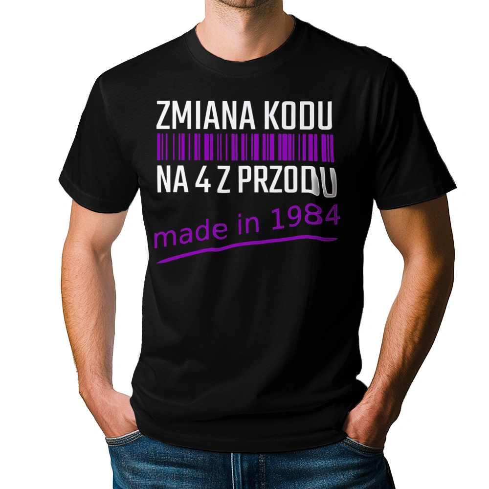 Zmiana Kodu Na 4 Z Przodu Urodziny 40 Lat 1983 - Męska Koszulka Czarna