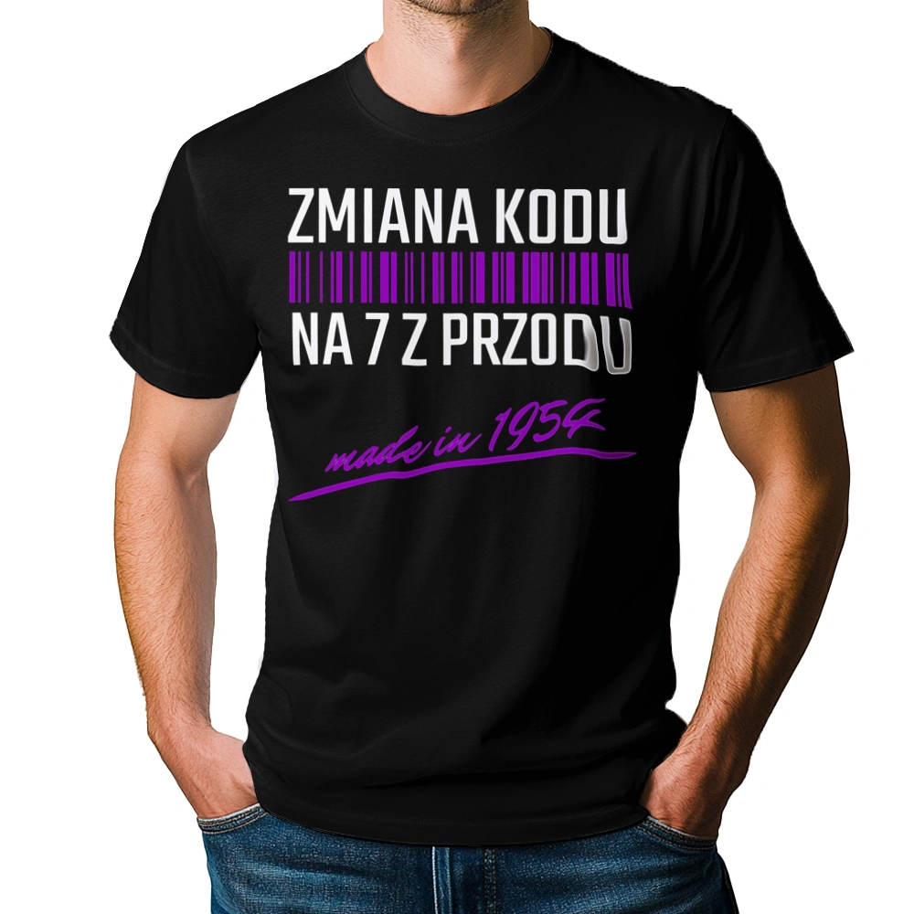 Zmiana Kodu Na 7 Z Przodu Urodziny 70 Lat 1953 - Męska Koszulka Czarna