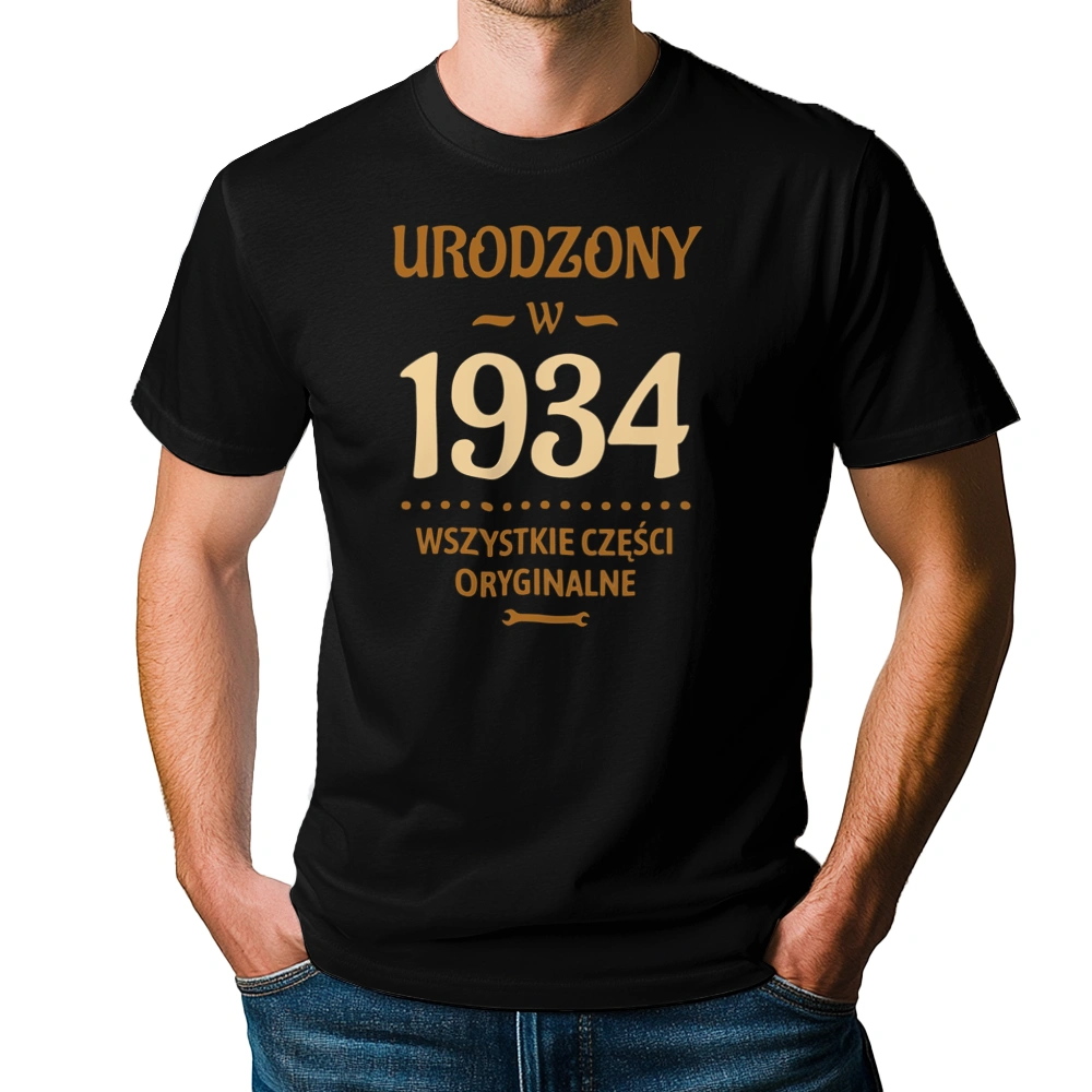 Urodzony W -90 Wszystkie Części Oryginalne - Męska Koszulka Czarna