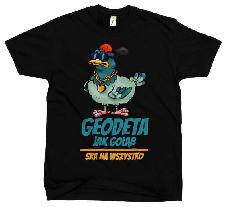 Geodeta Jak Gołąb - Męska Koszulka Czarna