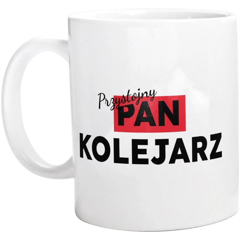 Przystojny Pan Kolejarz - Kubek Biały